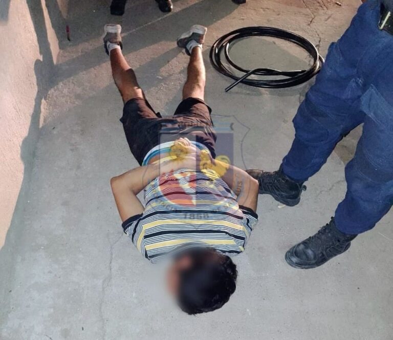 Detuvieron a un ladrón de cables en Villa Mercedes: la acción policial frustró el robo