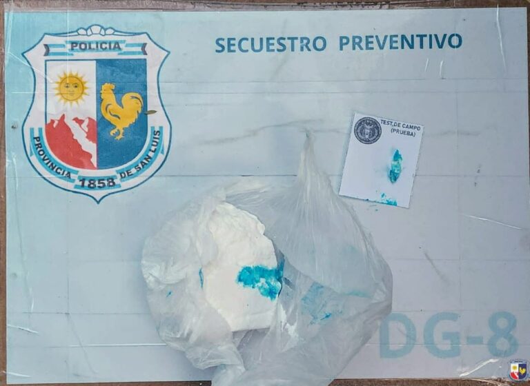 Allanamiento en San Luis: Detienen a una mujer con cocaína valuada en $2 millones
