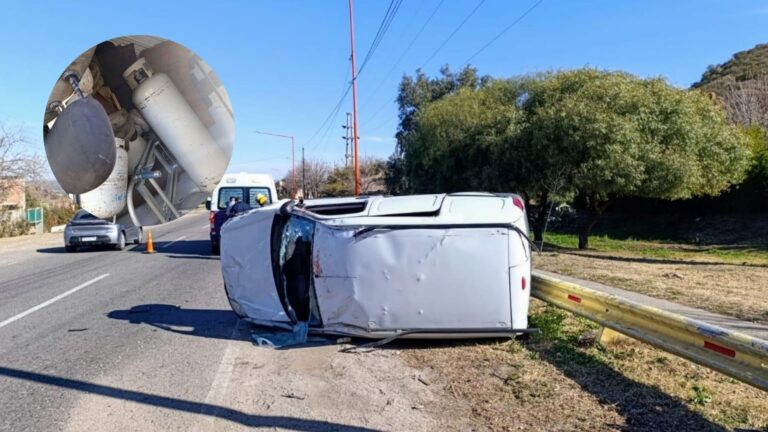 Vuelco en Juana Koslay: un hombre herido y una carga peligrosa