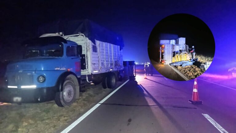 Volcó un tráiler cargado de bebidas en la Ruta 188