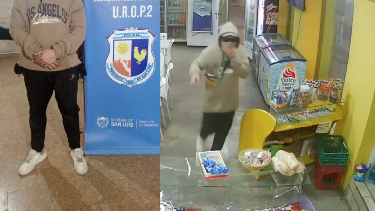 Detuvieron en Villa Mercedes a un presunto serial de asaltos a comercios