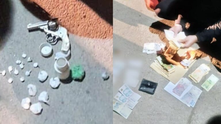 Detuvieron a un joven con drogas, un arma y medio millón de pesos en Villa Mercedes