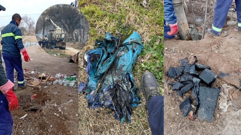 Basura, escombros y una pileta: objetos encontrados en las cloacas del barrio San José