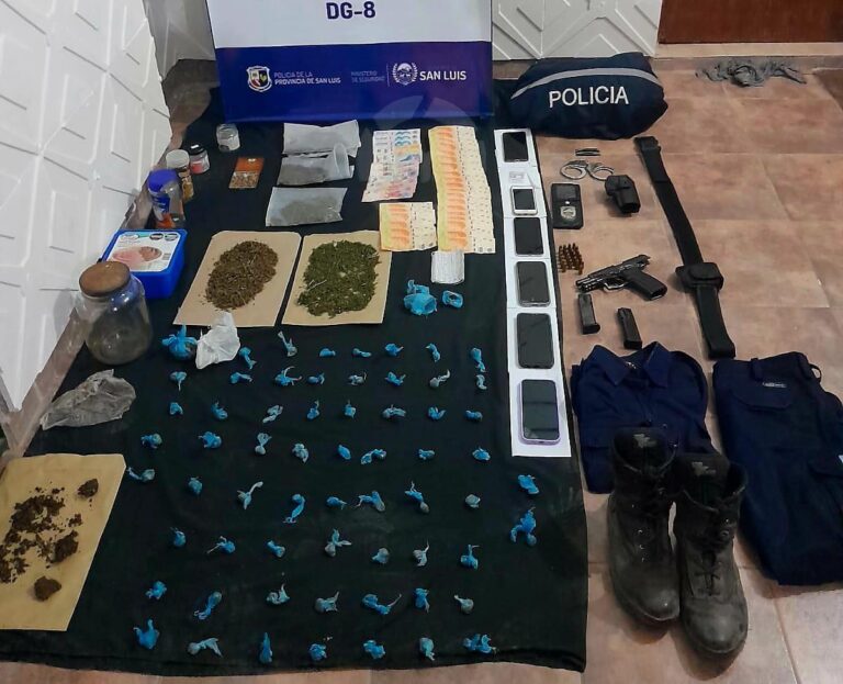 Un agente de la Policía de San Luis quedó detenido tras un operativo antidroga