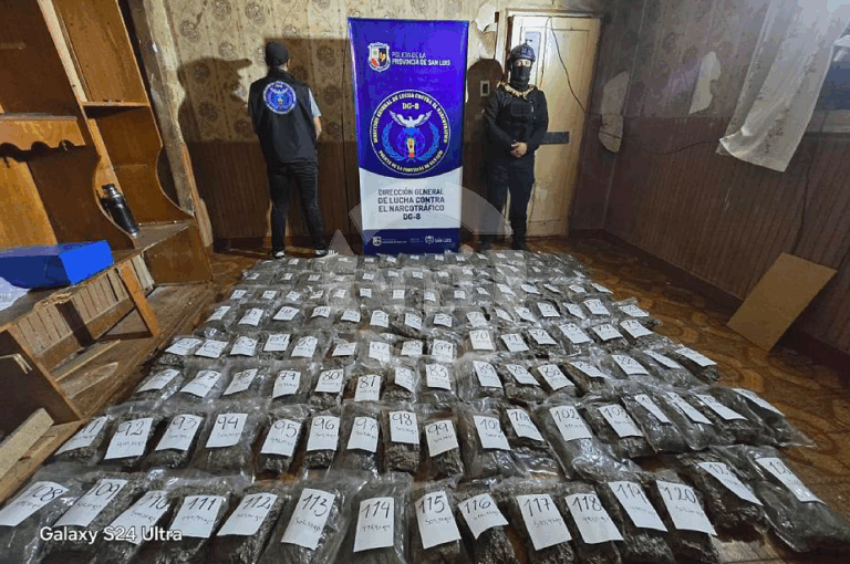 Operativo antidroga en Villa Mercedes: secuestran 61 kilos de marihuana valuada en $640 millones