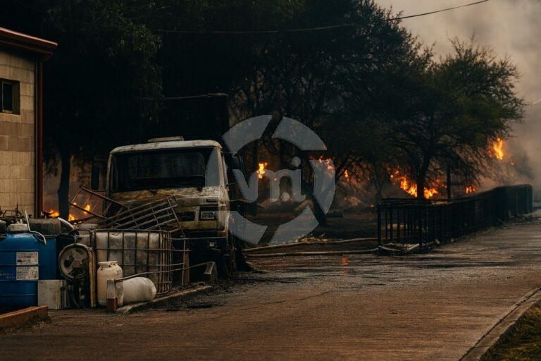 Susto nocturno en el Parque Industrial Sur de San Luis por un incendio en una fábrica