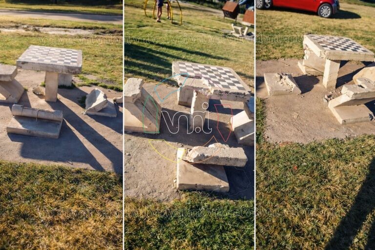 Indignante: Vandalizaron una plaza y destrozaron mesas, bancos y juegos infantiles